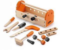 Gamme KTM PowerWear caisse à outils PowerTools en bois