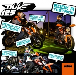 KTM 125 Duke: module de reservation d'essai via Facebook 