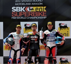 WSBK : le podium de la course 1 à Aragon