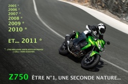 La Kawasaki Z750 numéro 1 des ventes en France en 2011