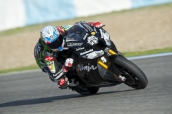 Loris Baz lors du test de Jerez - Crédit photo : Kawasaki / Graeme Brown