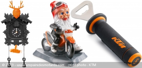 Coucou, nain de jardin, décapsuleur ... des goodies KTM pour tous les goûts