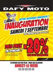 Dafy Moto d'Annecy : -20% pour l'inauguration du magasin