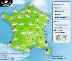 Dimanche 30 mars météo