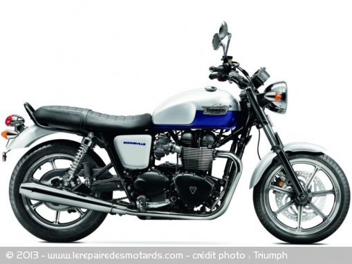 Triumph Bonneville blanc/bleu