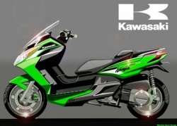 Le concept du scooter Kawasaki réalisé par le designer Oberdan Bezzi