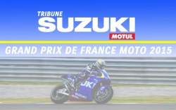 Une tribune Suzuki au GP de France