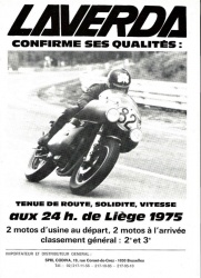 Laverda, fier de son double podium à Liège en 1975