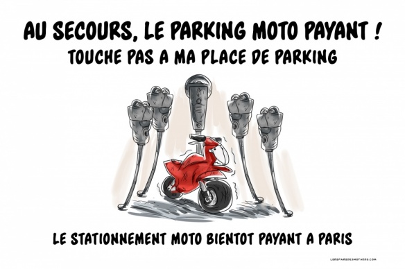 Au Secours ! le parking moto payant !