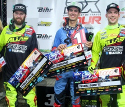 Le podium final du SX1 avec Coulon, Soubeyras et Ramette