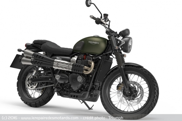 Triumph équipe sa Street Scrambler d'une grande jante à rayons de 19 pouces