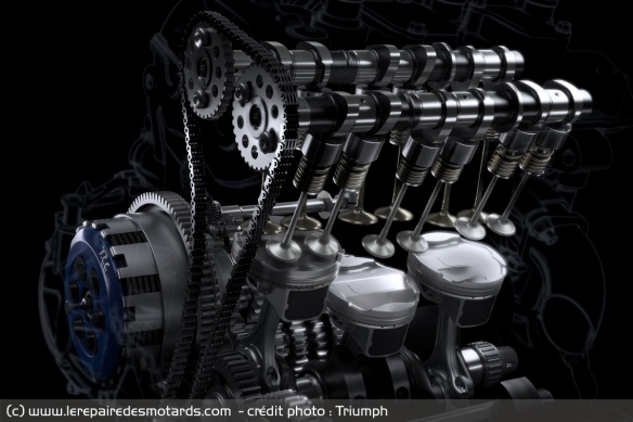 Vue du trois cylindres Triumph prévu pour le Moto2
