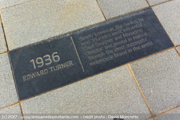 La plaque d'Edward Turner