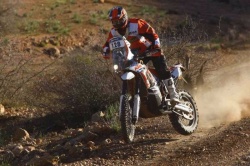 Gev Sella sur sa KTM, lors de l'Africa Eco Race 2017