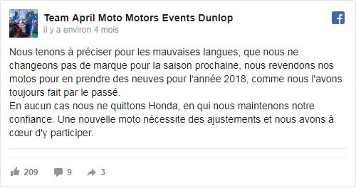 Post Facebook Honda