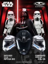 Casque moto HJC RPHA 90 Darth Vador et le CS-15 Stormtrooper.