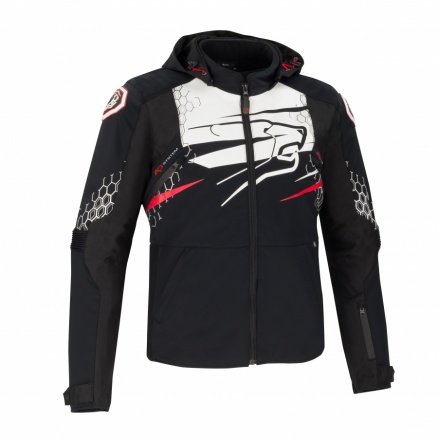 Blouson textile Bering Balko noir blanc rouge