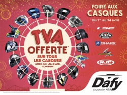 Dafy offre la TVA sur les casques moto