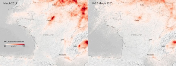 Les observations de l'ESA entre mars 2019 et mars 2020