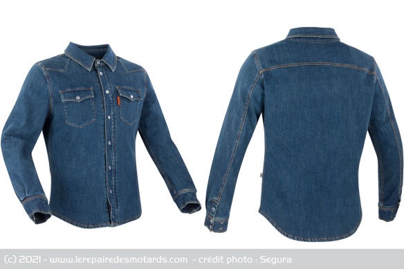 La veste de moto façon chemise en jean