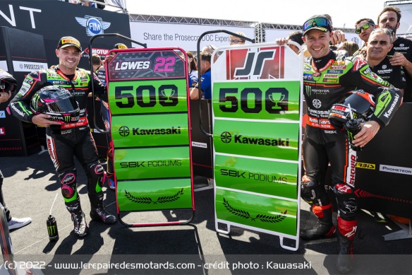 Kawasaki signe son 500e podium en WSBK, avec en prime un doublé