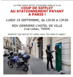 Manifestation contre stationnement moto payant paris