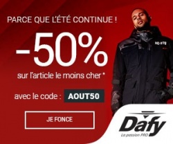 Promo Dafy : -50% de remise sur l'équipement moto