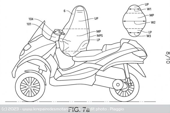 Un airbag pour le Piaggio MP3