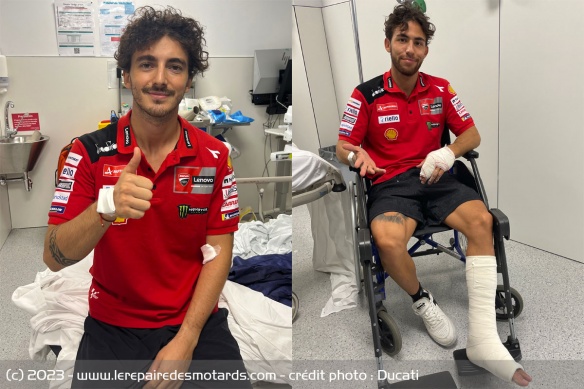 Des contusions pour Bagnaia et deux fractures pour Bastianini