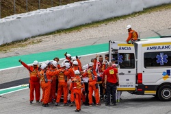 Bagnaia lors de son évacuation en Catalogne - Crédit photo : MotoGP