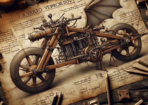 Codex Atlanticus : la moto selon Léonard de Vinci