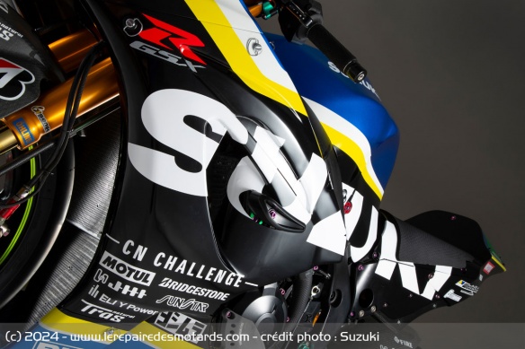 Le carénage de la Suzuki GSX-R1000 du Team Suzuki CN Challenge