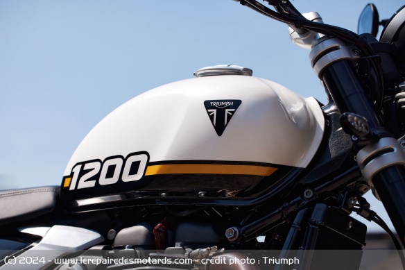 Le réservoir de la Triumph Speed Twin 1200