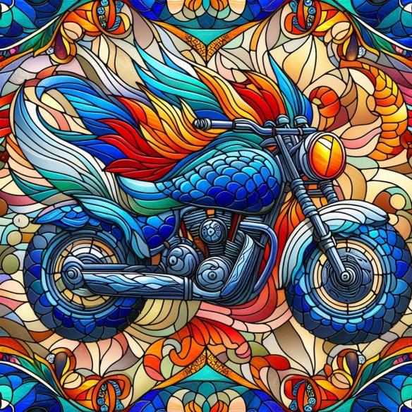 Art lumineux : les vitrails de moto, nouvelle tendance déco