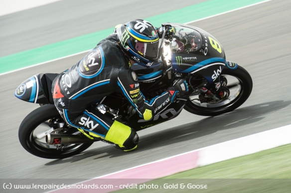 Nicolo Bulega sur la KTM du team VR46 en Moto3 en 2018