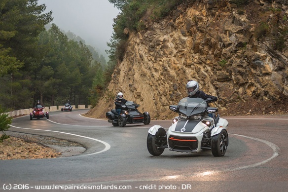 Can-Am Spyder F3-T sous la pluie