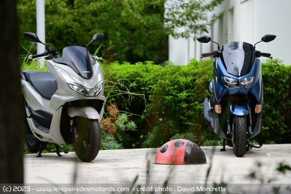 Essai comparo scooters Honda PCX Yamaha NMax 125