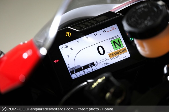 L'instrumentation de la Honda CBR 1000 RR Fireblade