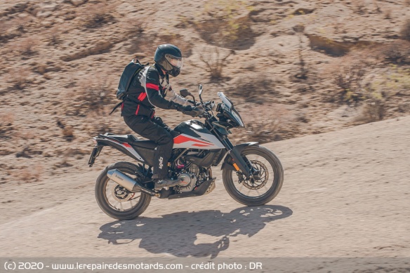 La 390 Adventure dispose d'un mode de conduite off-road