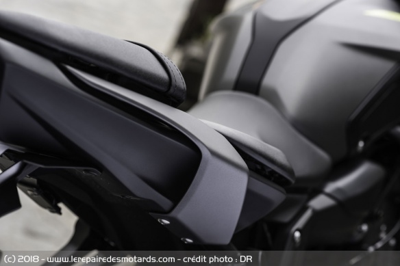 L'assise évolue sur la Yamaha MT-07