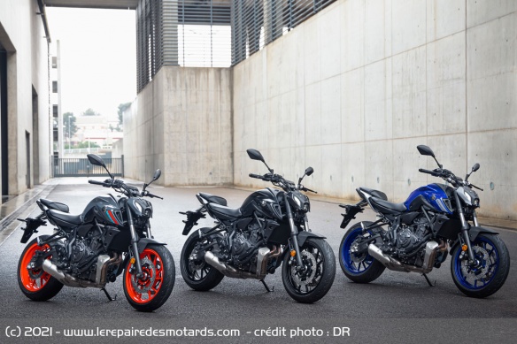 La Yamaha MT-07 se décline dans trois couleurs pour 2021