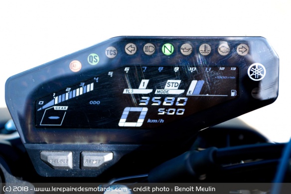 Compteur de la Yamaha MT-09 SP