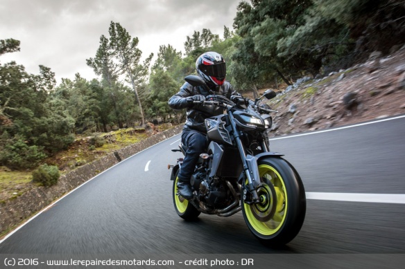 Yamaha MT-09 sur autoroute