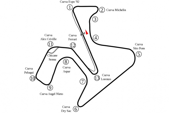 Le tracé du circuito de Jerez Angel Nieto