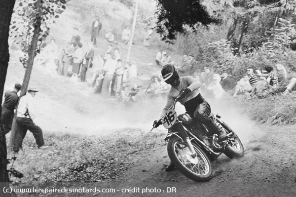 Bill Nilson en 1960 sur son Husqvarna