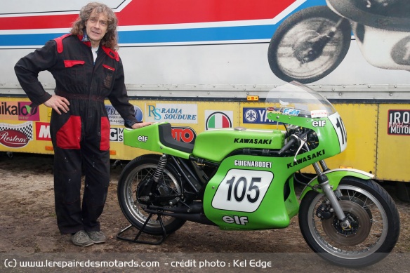 Gérald Armand et la Kawasaki H2R ex-Christian Léon