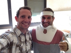 Avec Renaud Lavillenie, pendant la convalescenc.