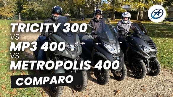 Essai comparatif scooters 3 roues 400 cm3