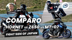 Comparo roadsters Honda Hornet, Kawasaki Z650 et Yamaha MT-07