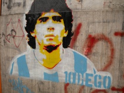 Graffiti de l'ancien footballeur argentin Maradona